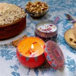 شمعة فستق وكيك